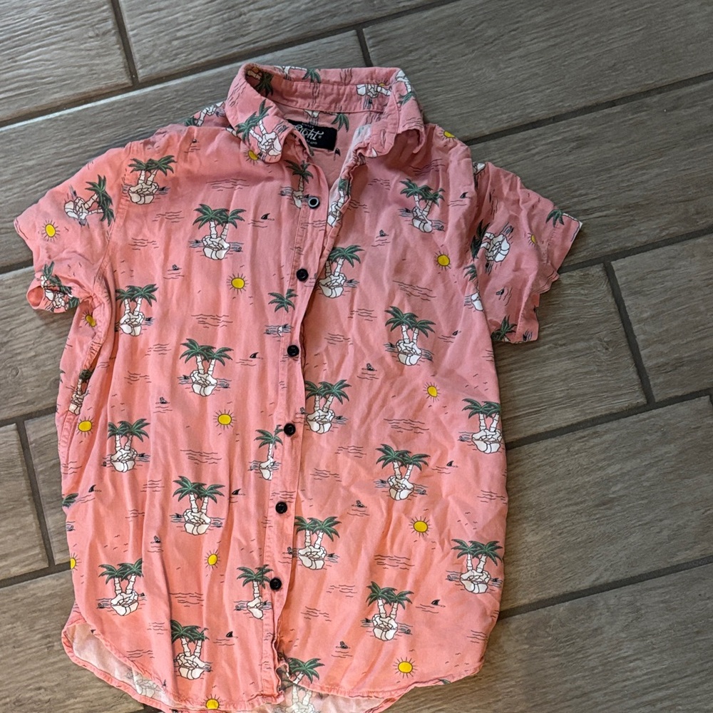 Eighty Eight Pink Palm Tree Casual Shirt